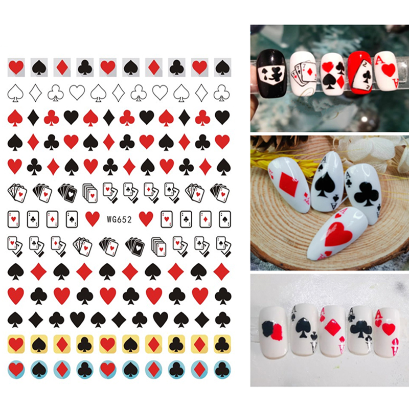 Board Game Design - 3D Poker Design Nail Art Stickers