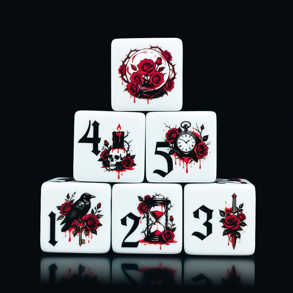 12Pcs Gothic Rose 16MM Printed - Board Game Electronic Table 评论和价格