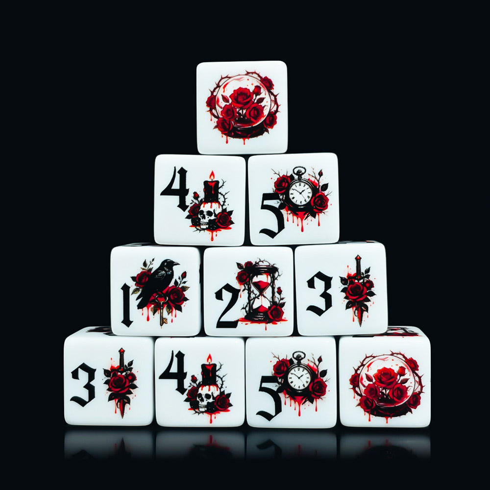 12Pcs Gothic Rose 16MM Printed - Board Game Electronic Table 评论和价格