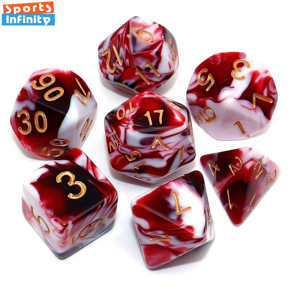7 Pcs/set Double Colors Polyhe - Board Game Ludo 评论和价格