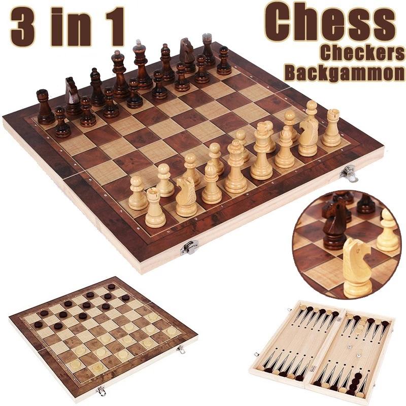 3 in 1 Chess Board, Folding Wo - Board Game Harvest 评论和价格