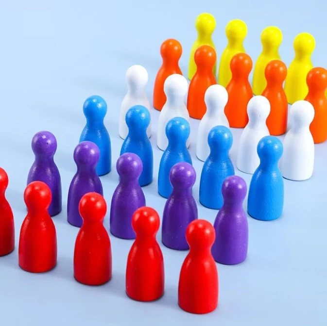 100 Pcs Colorful Wooden Chess  - Board Game Harvest 评论和价格