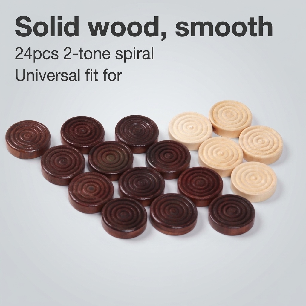 24 Pcs/Set Wooden Round Checke - Board Game Harvest 评论和价格