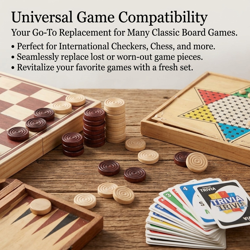 24 Pcs/Set Wooden Round Checke - Board Game Harvest 评论和价格