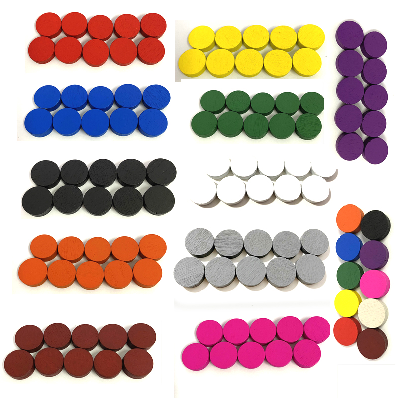 50pieces 15*5MM 11 Colors Wood - Board Game Harvest 评论和价格