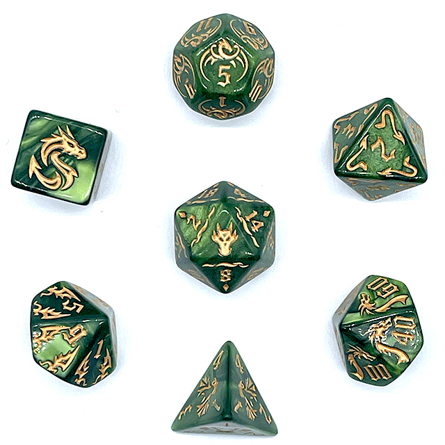 7Pcs Green Swirl Acrylic DND D - Board Game Electronic Table 评论和价格