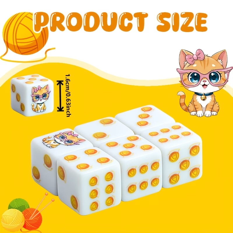 6Pcs Cat Paw Print Polyhedral  - Board Game Electronic Table 评论和价格