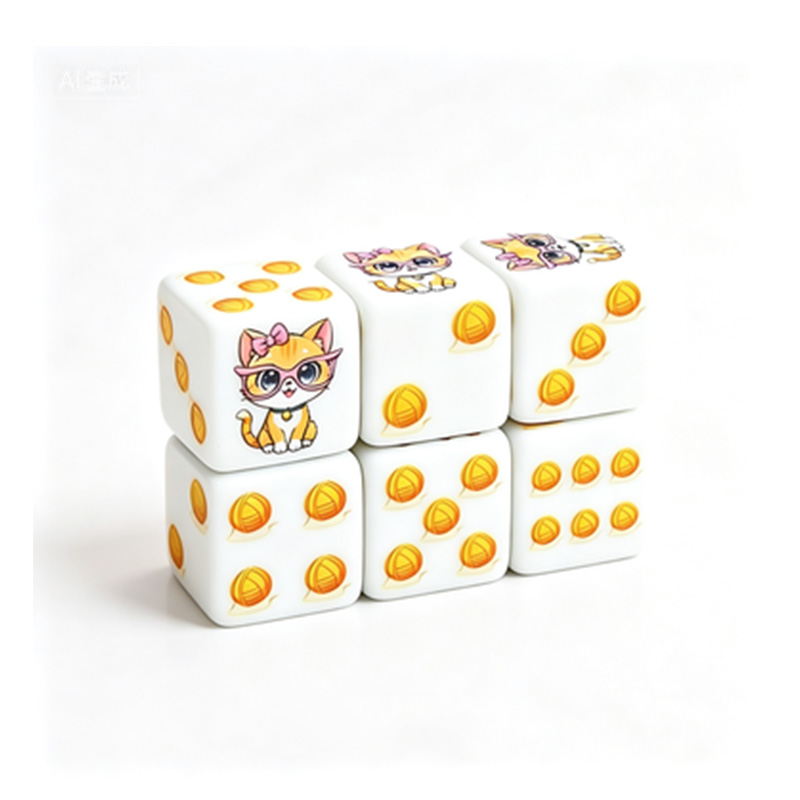 6Pcs Cat Paw Print Polyhedral  - Board Game Electronic Table 评论和价格