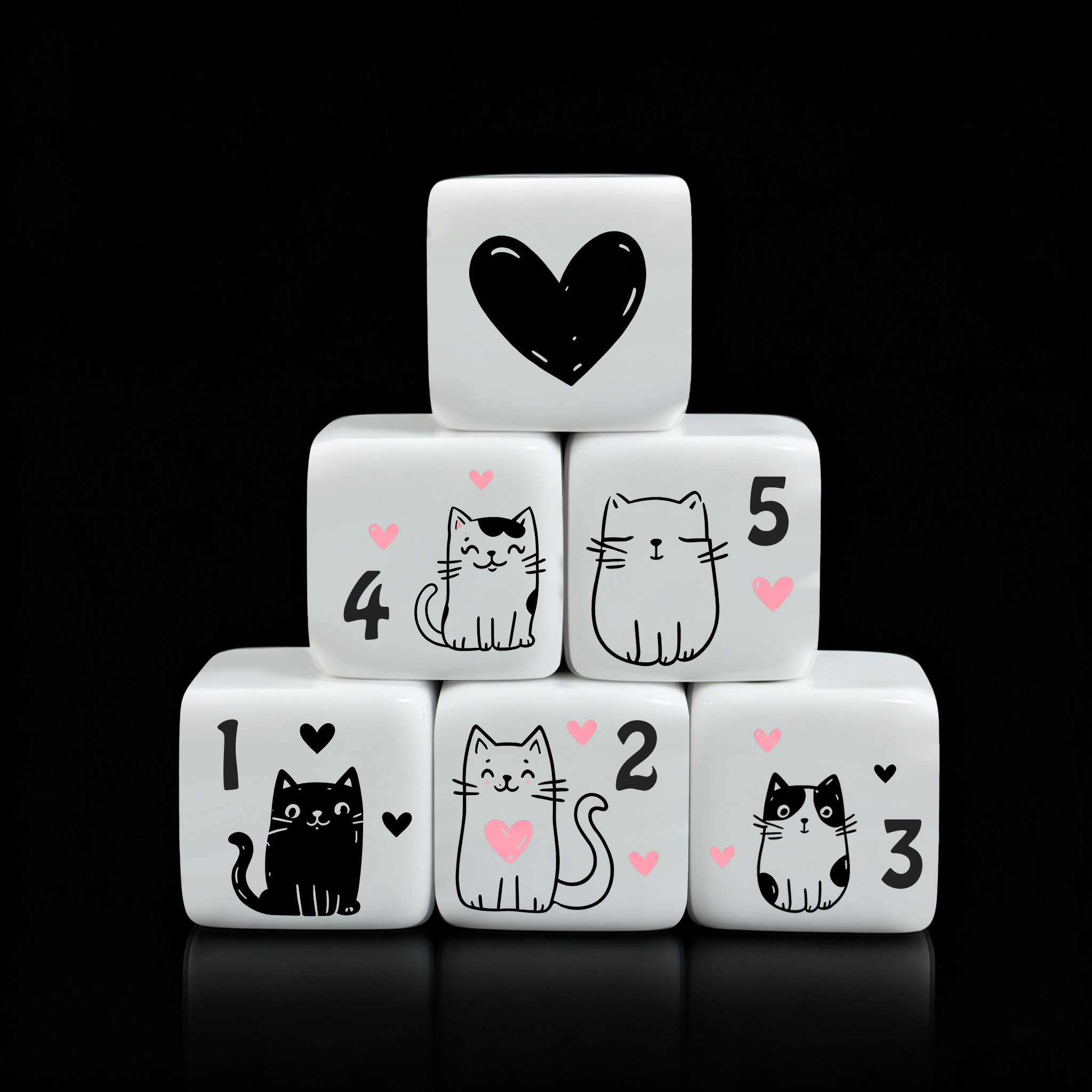 12Pcs/Set 16mm Cute Cat Dice,  - Board Game Design 评论和价格