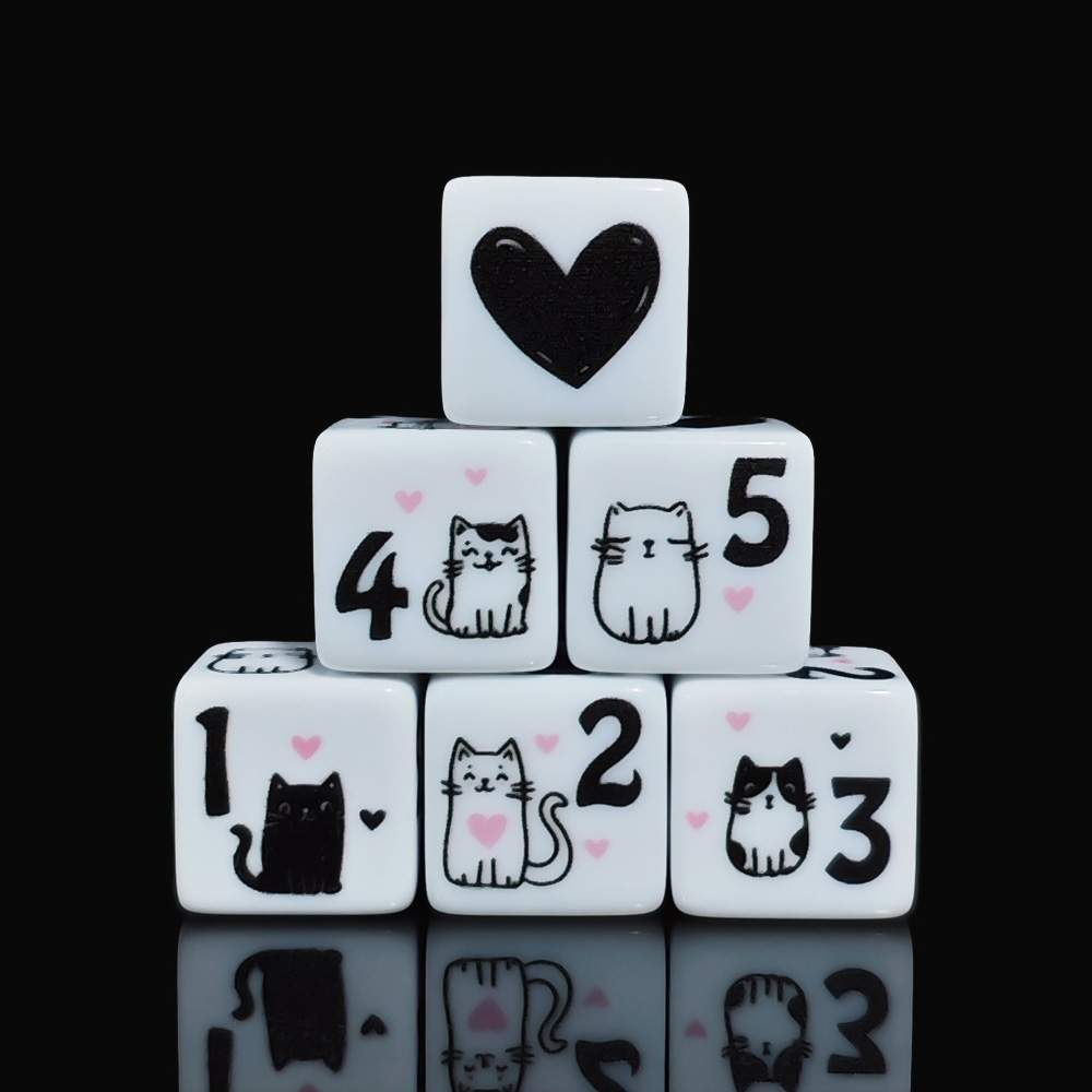 12Pcs/Set 16mm Cute Cat Dice,  - Board Game Design 评论和价格