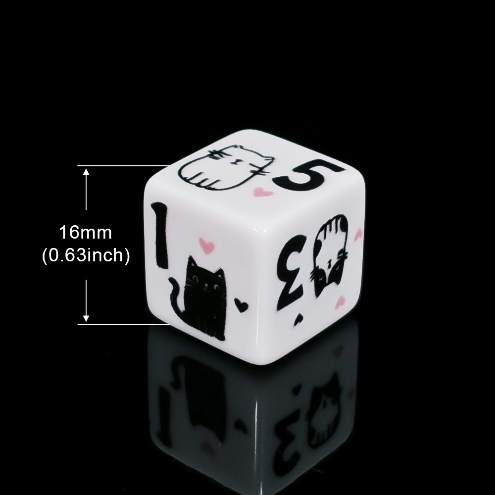 12Pcs/Set 16mm Cute Cat Dice,  - Board Game Design 评论和价格
