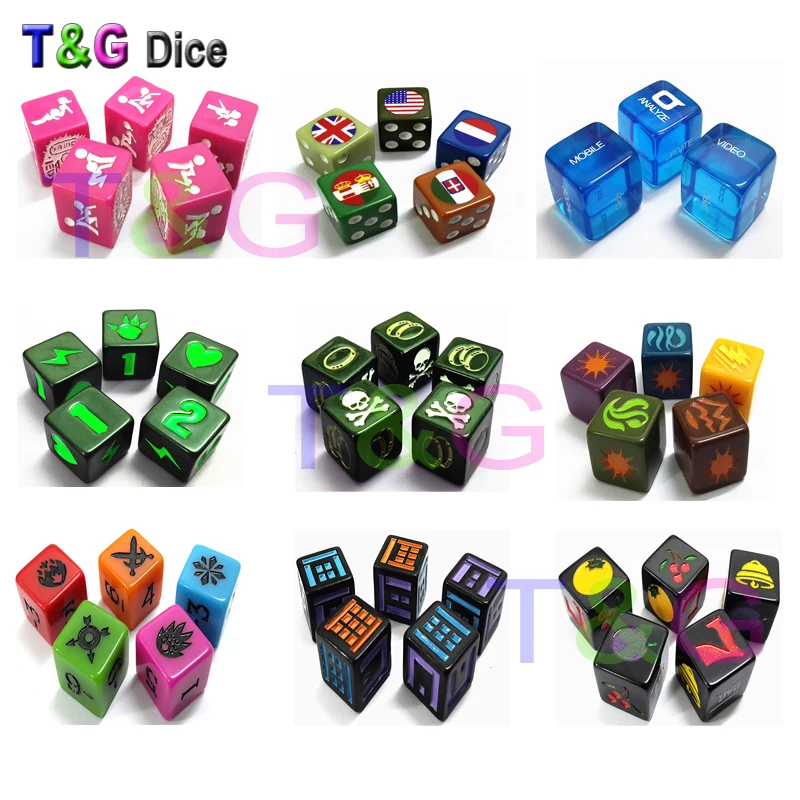 T&G 16mm Customized D6 Dice Lo - Board Game Logo 评论和价格
