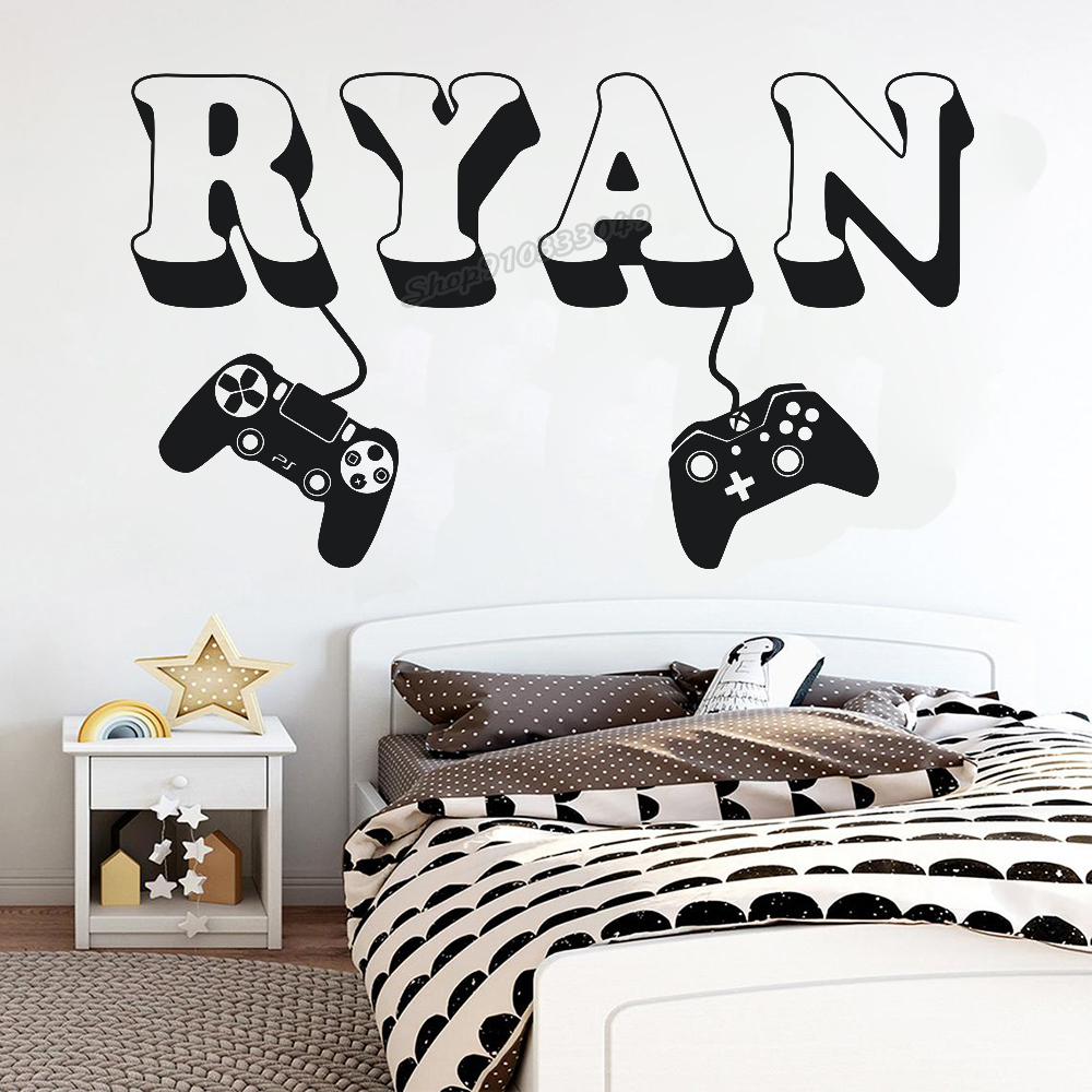 Gamer wall Sticker Custom Name - Board Game Video Games 评论和价格