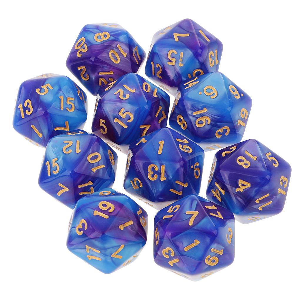 10pcs Polyhedral 20 Sided Dice - Board Game Electronic Table 评论和价格