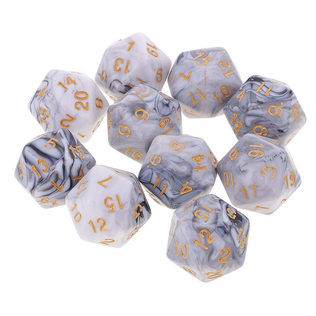 10pcs Polyhedral 20 Sided Dice - Board Game Electronic Table 评论和价格