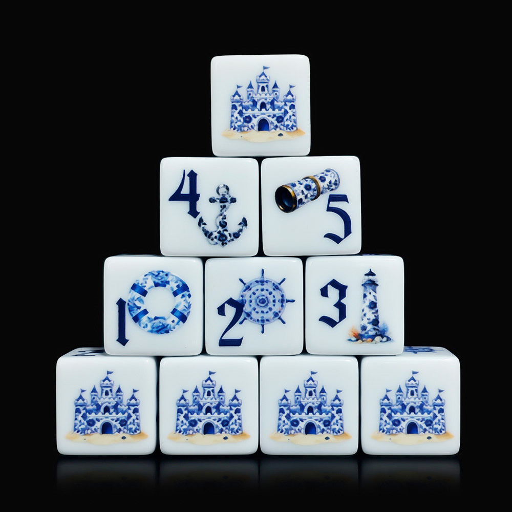 12Pcs Blue Nautical 16MM Print - Board Game Electronic Table 评论和价格
